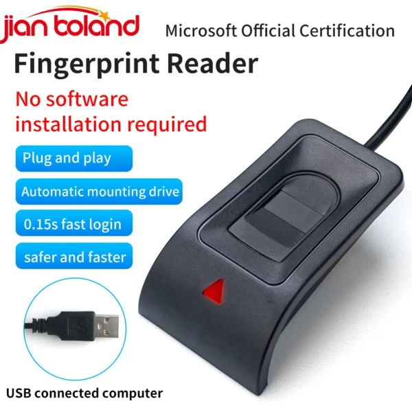 Reconhecimento biométrico de impressões digitais Leitor USB, Dispositivo Módulo Scanner, Chave de segurança, Conta segura, biometria, janelas 10, 11, Olá