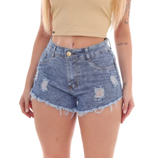 Shorts jeans de alta qualidade feminino, jeans de luxo