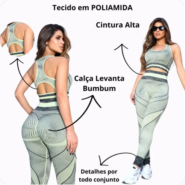 Conjunto Academia Fitness Levanta Bumbum Poliamida Premium - Image 3